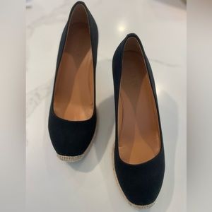J. Crew Canvas espadrille wedges 6.5 black